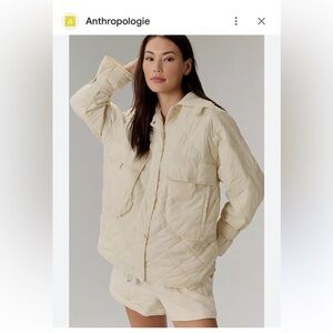 Cream Quilted Jacket from Anthropologie